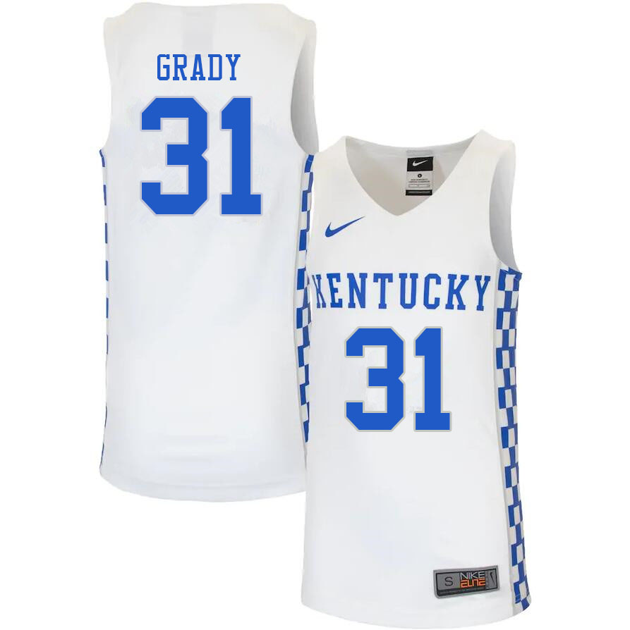 Men #31 Kellan Grady Kentucky Wildcats College Basketball Jerseys Sale-White